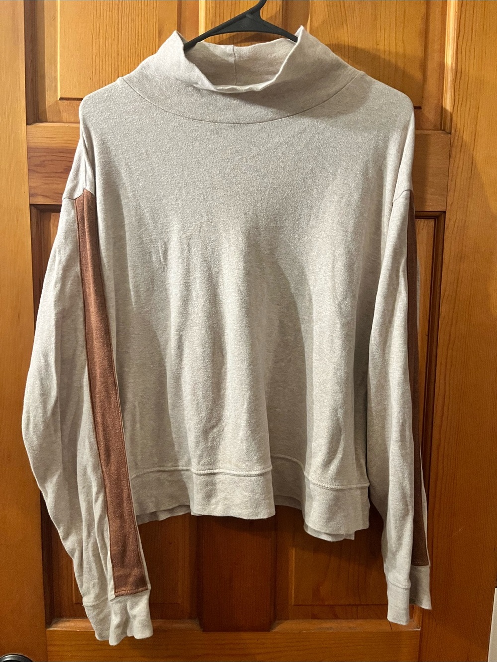 Pact Women M Sweatshirt Cowl Neck Pullover Outdoors Casual Organic Cotton Beige